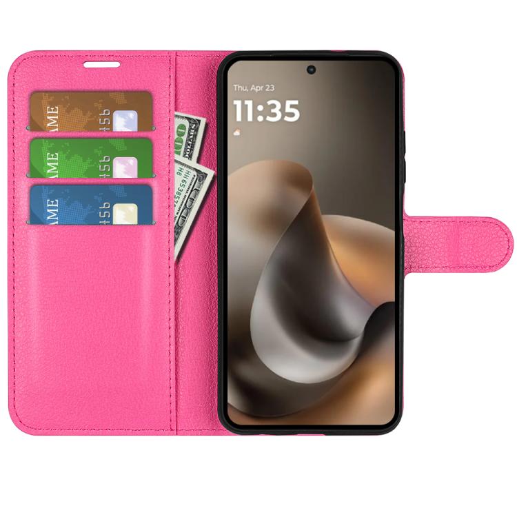 For Motorola Moto G77 / G67 5G Litchi Texture Horizontal Flip Leather Phone Case with Holder