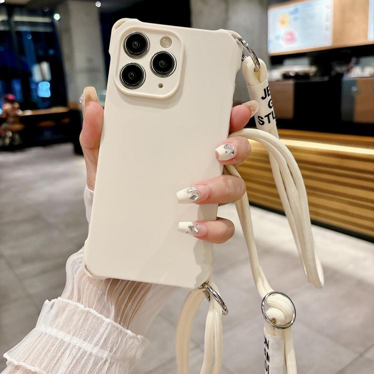 For iPhone 11 Pro Max Crossbody Liquid TPU Four Corner Shockproof Phone Case
