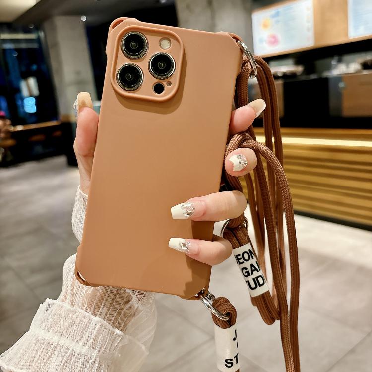 For iPhone 12 Pro Crossbody Liquid TPU Four Corner Shockproof Phone Case