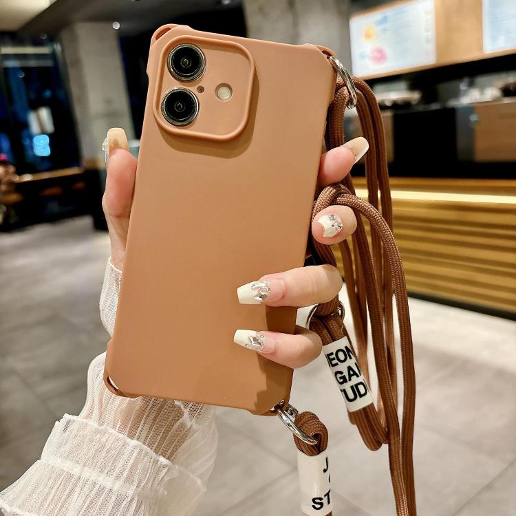 For iPhone 16 Plus Crossbody Liquid TPU Four Corner Shockproof Phone Case