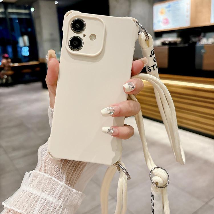 For iPhone 16 Plus Crossbody Liquid TPU Four Corner Shockproof Phone Case