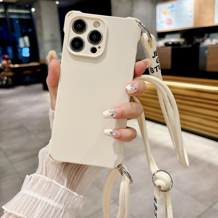 For iPhone 16 Pro Max Crossbody Liquid TPU Four Corner Shockproof Phone Case