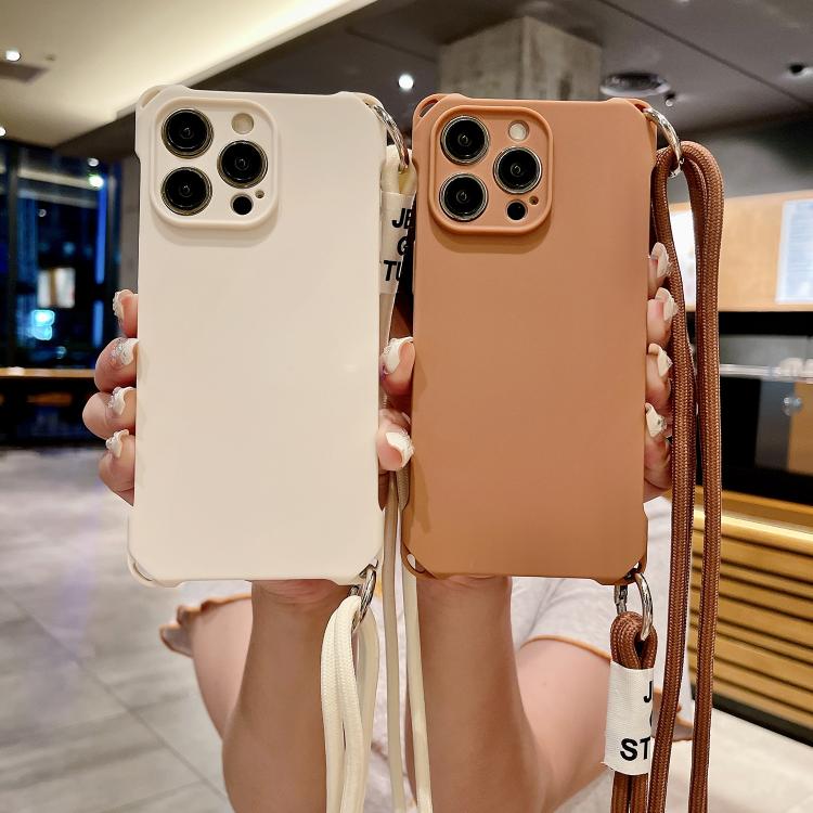 For iPhone 12 Pro Crossbody Liquid TPU Four Corner Shockproof Phone Case