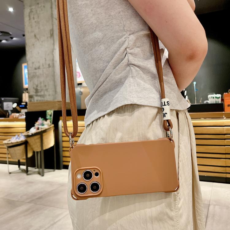 For iPhone 12 Pro Max Crossbody Liquid TPU Four Corner Shockproof Phone Case