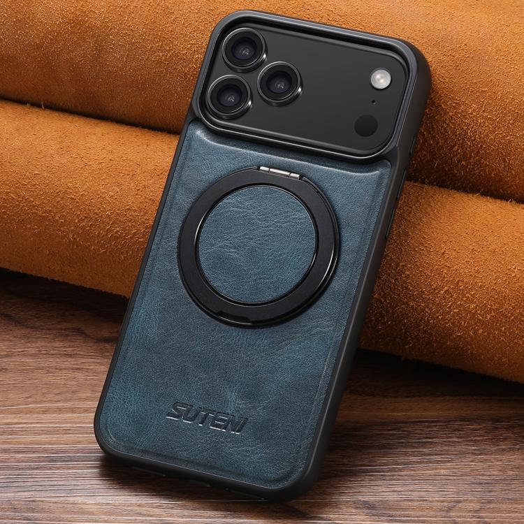 For iPhone 17 Pro Max Suteni G3 Oil Wax 360 Rotation Holder MagSafe Back Phone Case