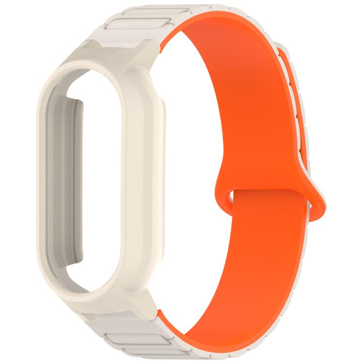 For Xiaomi Smart Band 9 / 9 NFC Watch Case Integrated I-Shaped Magnetic Silicone Watch Band