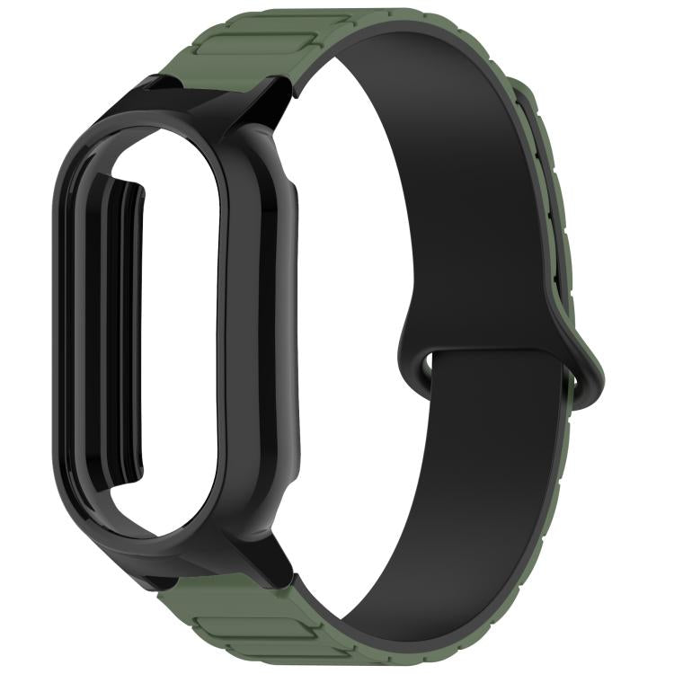 For Xiaomi Smart Band 9 / 9 NFC Watch Case Integrated I-Shaped Magnetic Silicone Watch Band