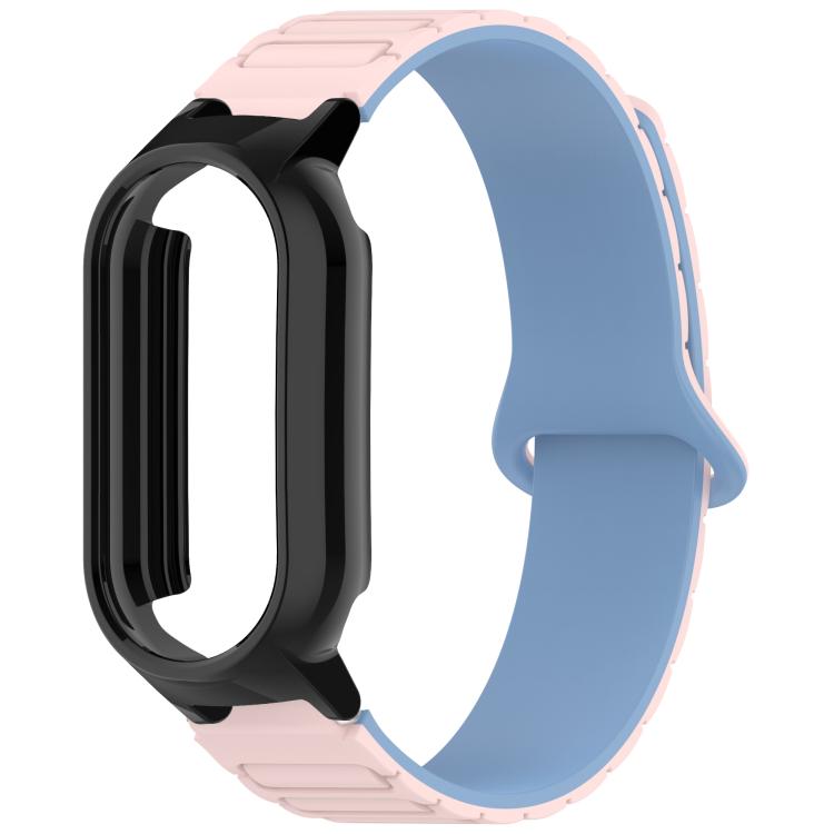 For Xiaomi Smart Band 9 / 9 NFC Watch Case Integrated I-Shaped Magnetic Silicone Watch Band