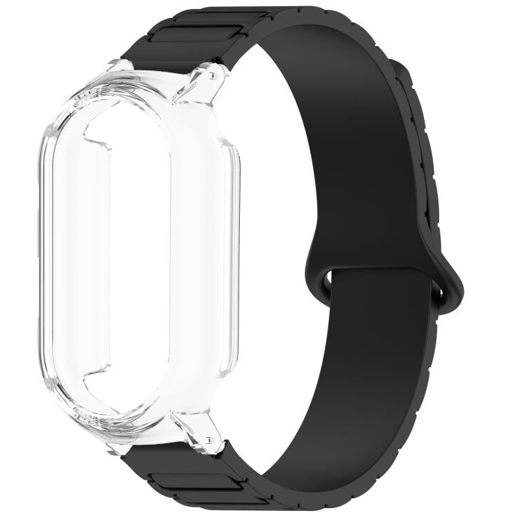 For Xiaomi Smart Band 9 / 9 NFC Watch Case Integrated I-Shaped Magnetic Silicone Watch Band