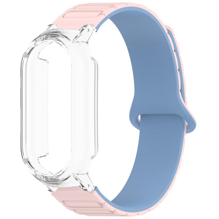 For Xiaomi Mi Band 8 / 8 NFC Watch Case Integrated I-Shaped Magnetic Silicone Watch Band