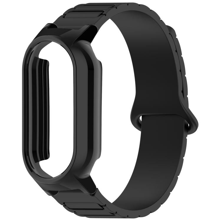 For Xiaomi Mi Band 8 / 8 NFC Watch Case Integrated I-Shaped Magnetic Silicone Watch Band