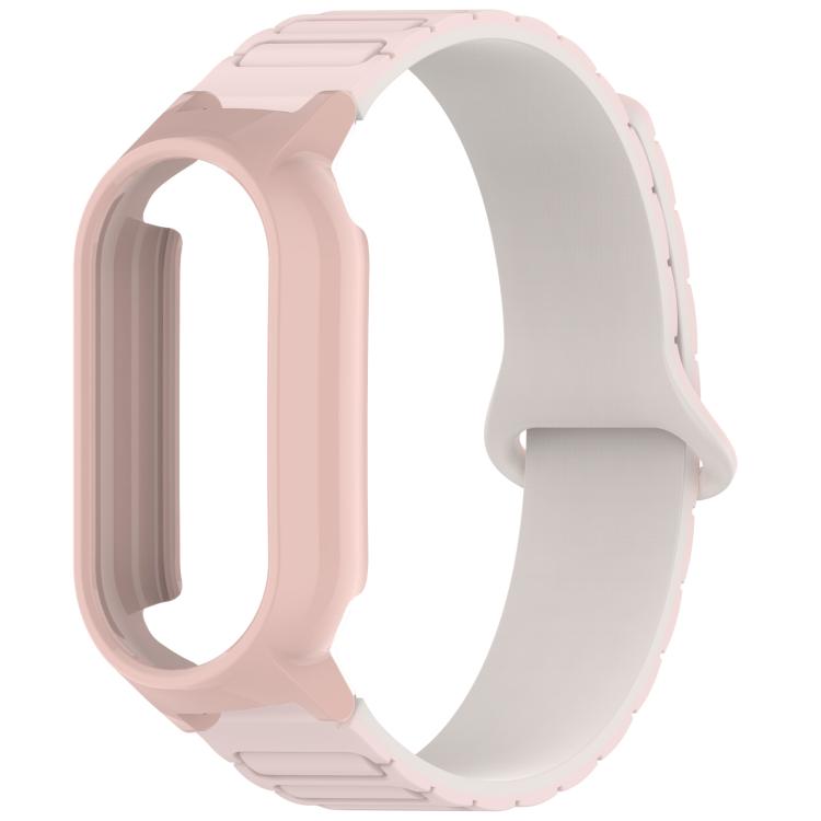 For Xiaomi Mi Band 8 / 8 NFC PC Watch Frame I-Shaped Magnetic Silicone Watch Band