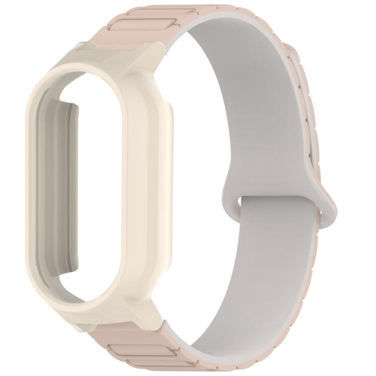For Xiaomi Mi Band 8 / 8 NFC PC Watch Frame I-Shaped Magnetic Silicone Watch Band