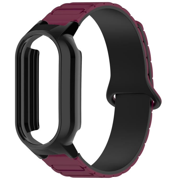 For Xiaomi Mi Band 8 / 8 NFC PC Watch Frame I-Shaped Magnetic Silicone Watch Band
