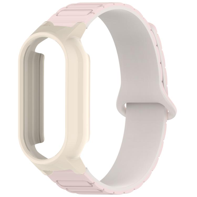 For Xiaomi Mi Band 8 / 8 NFC PC Watch Frame I-Shaped Magnetic Silicone Watch Band