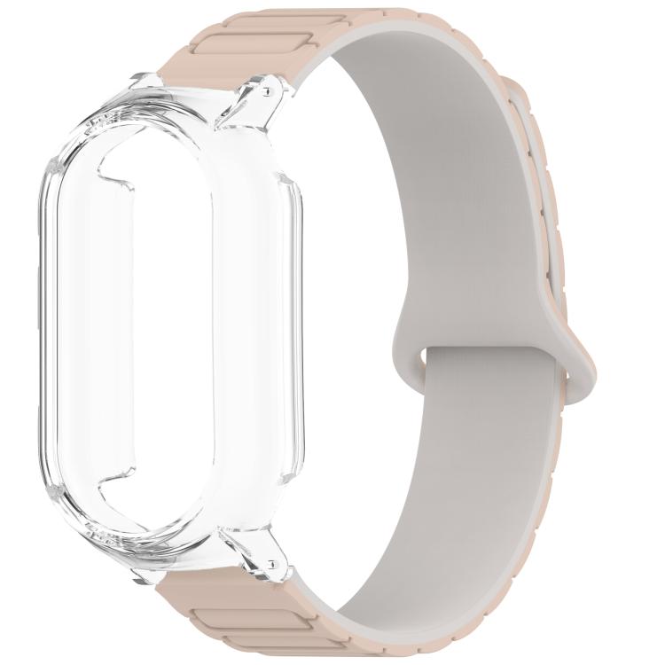 For Xiaomi Mi Band 8 / 8 NFC PC Watch Frame I-Shaped Magnetic Silicone Watch Band