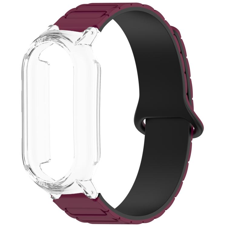 For Xiaomi Mi Band 8 / 8 NFC PC Watch Frame I-Shaped Magnetic Silicone Watch Band
