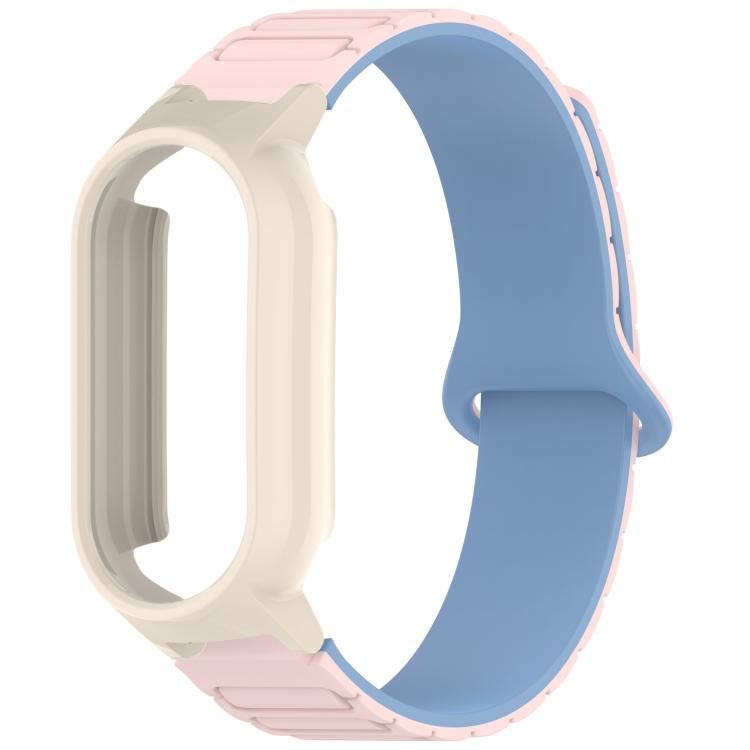 For Xiaomi Mi Band 8 / 8 NFC PC Watch Frame I-Shaped Magnetic Silicone Watch Band