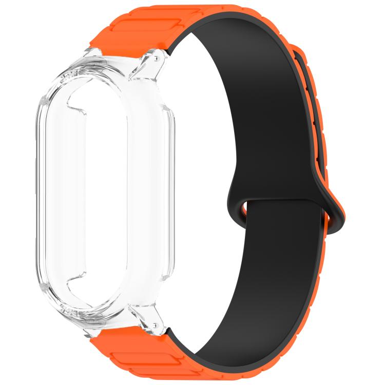 For Xiaomi Mi Band 8 / 8 NFC PC Watch Frame I-Shaped Magnetic Silicone Watch Band