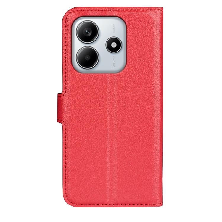 For Redmi Note 14 4G 163.25mm Litchi Texture Horizontal Flip Leather Phone Case with Holder