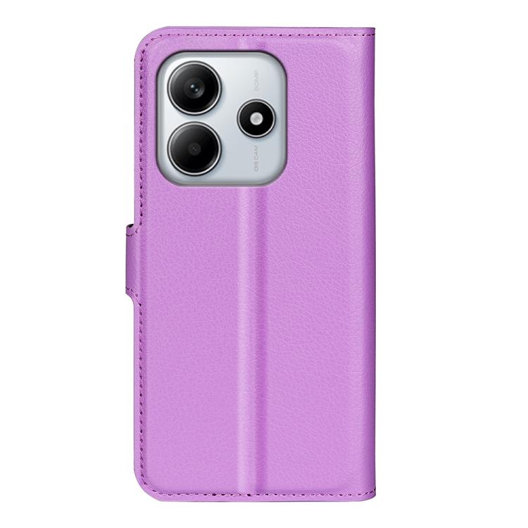 For Redmi Note 14 4G 163.25mm Litchi Texture Horizontal Flip Leather Phone Case with Holder