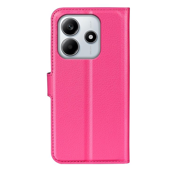 For Redmi Note 14 4G 163.25mm Litchi Texture Horizontal Flip Leather Phone Case with Holder