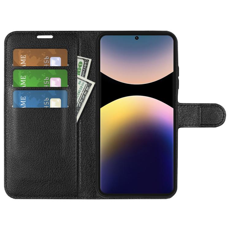 For Xiaomi Redmi Note 14 Pro 4G Litchi Texture Horizontal Flip Leather Phone Case with Holder