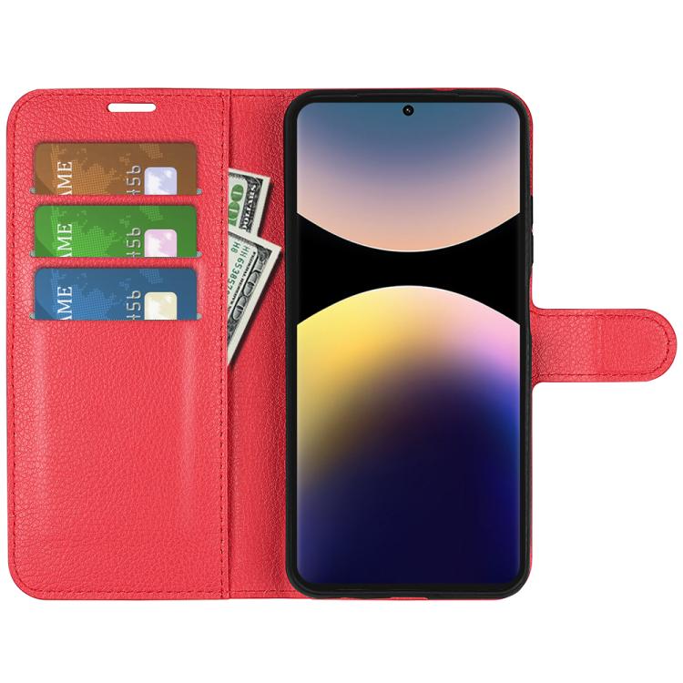For Xiaomi Redmi Note 14 Pro 4G Litchi Texture Horizontal Flip Leather Phone Case with Holder