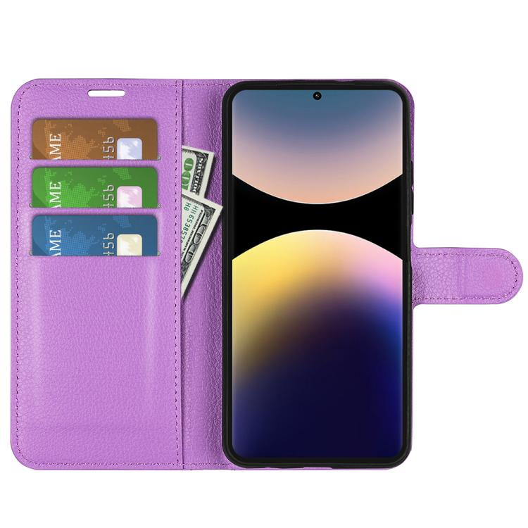 For Xiaomi Redmi Note 14 Pro 4G Litchi Texture Horizontal Flip Leather Phone Case with Holder