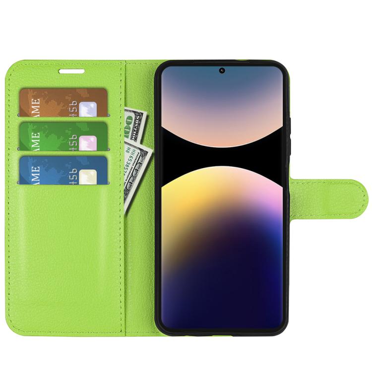 For Xiaomi Redmi Note 14 Pro 4G Litchi Texture Horizontal Flip Leather Phone Case with Holder