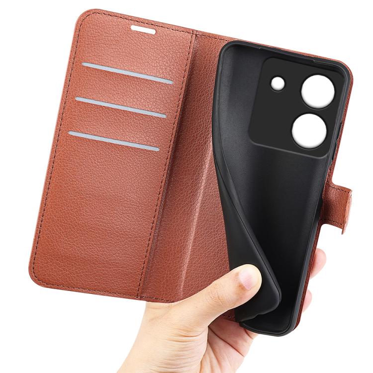 For Xiaomi Poco M7 Pro 5G Litchi Texture Horizontal Flip Leather Phone Case with Holder