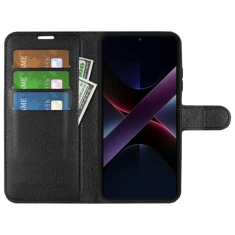For Xiaomi Poco X7 Pro Litchi Texture Horizontal Flip Leather Phone Case with Holder