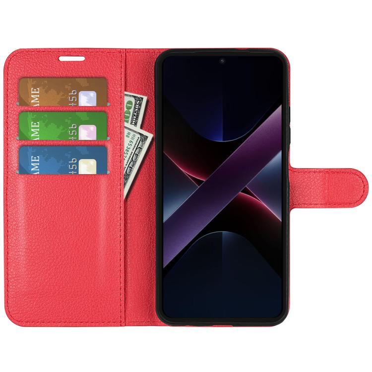 For Xiaomi Poco X7 Pro Litchi Texture Horizontal Flip Leather Phone Case with Holder