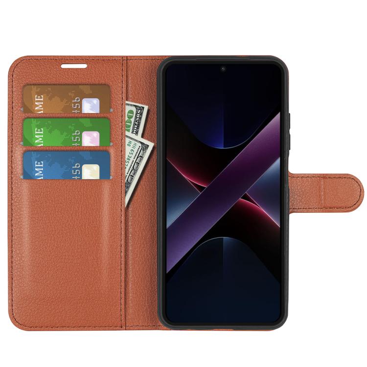 For Xiaomi Poco X7 Pro Litchi Texture Horizontal Flip Leather Phone Case with Holder
