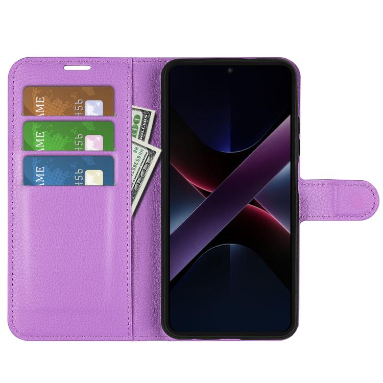 For Xiaomi Poco X7 Pro Litchi Texture Horizontal Flip Leather Phone Case with Holder