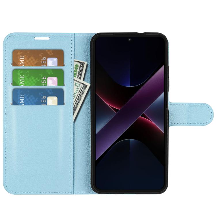 For Xiaomi Poco X7 Pro Litchi Texture Horizontal Flip Leather Phone Case with Holder
