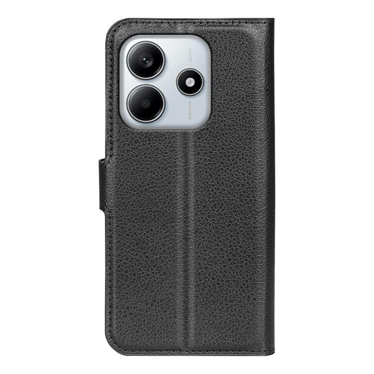 For Redmi Note 14 4G 164.84mm Litchi Texture Horizontal Flip Leather Phone Case with Holder
