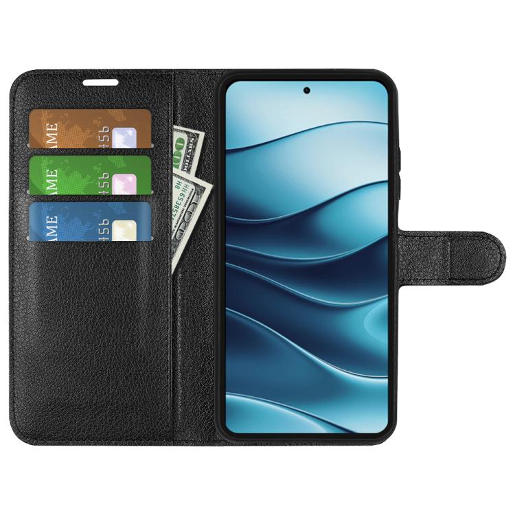 For Redmi Note 14 4G 164.84mm Litchi Texture Horizontal Flip Leather Phone Case with Holder