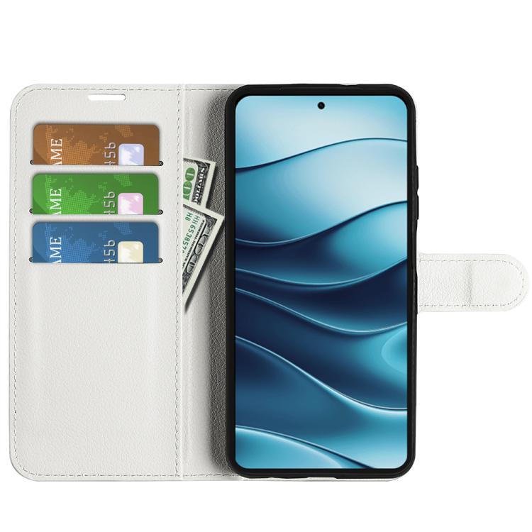 For Redmi Note 14 4G 164.84mm Litchi Texture Horizontal Flip Leather Phone Case with Holder