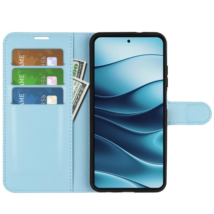 For Redmi Note 14 4G 164.84mm Litchi Texture Horizontal Flip Leather Phone Case with Holder