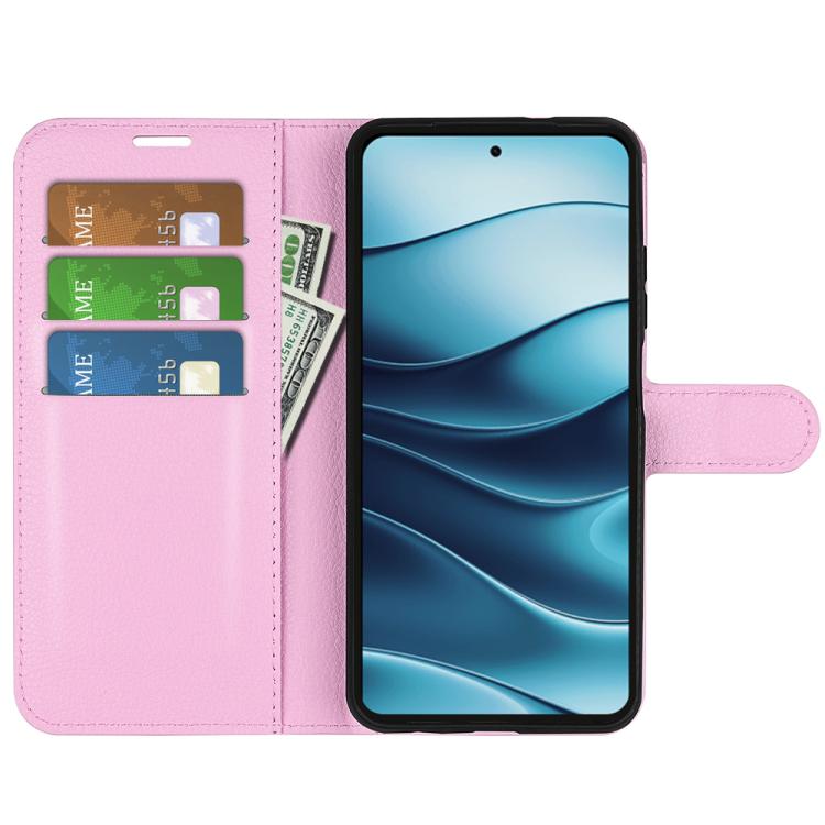 For Redmi Note 14 4G 164.84mm Litchi Texture Horizontal Flip Leather Phone Case with Holder