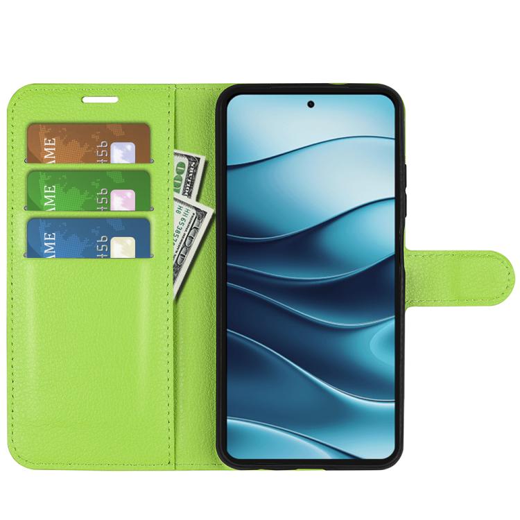 For Redmi Note 14 4G 164.84mm Litchi Texture Horizontal Flip Leather Phone Case with Holder