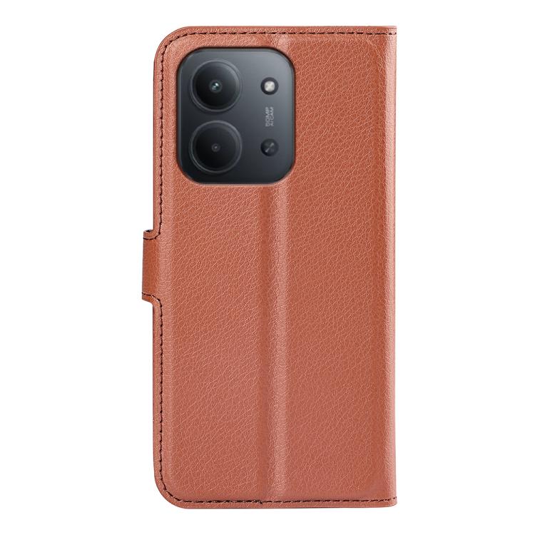 For Redmi 15C 5G / 4G EU 173mm Litchi Texture Horizontal Flip Leather Phone Case with Holder