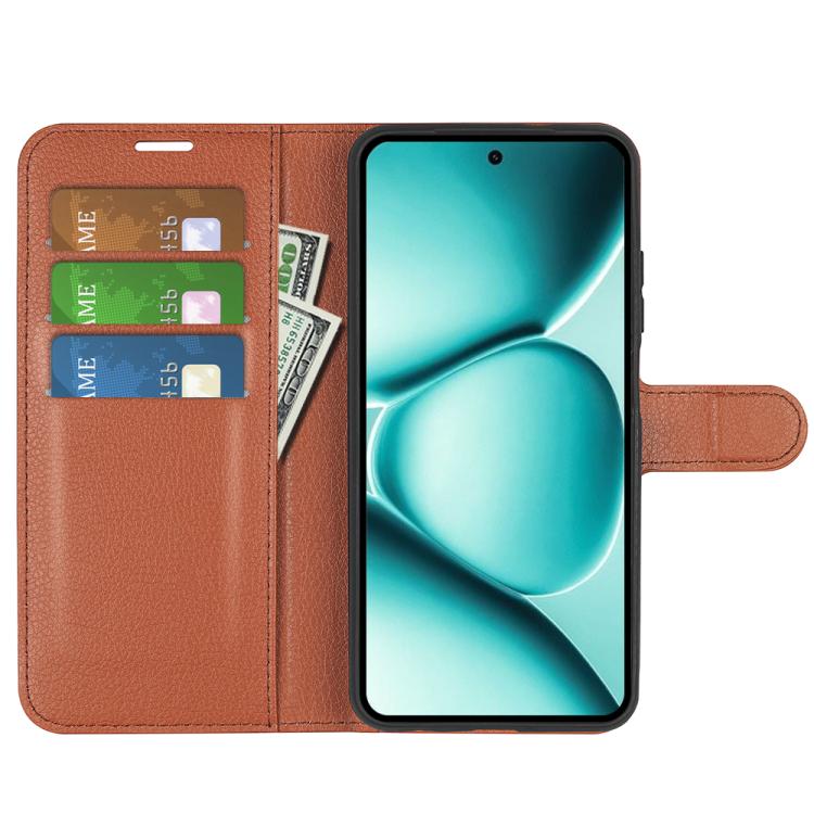 For Redmi Note 15 Pro Global 163.6mm Litchi Texture Horizontal Flip Leather Phone Case with Holder