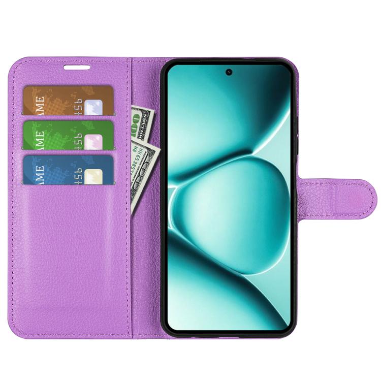 For Redmi Note 15 Pro+ Global 163.3mm Litchi Texture Horizontal Flip Leather Phone Case with Holder