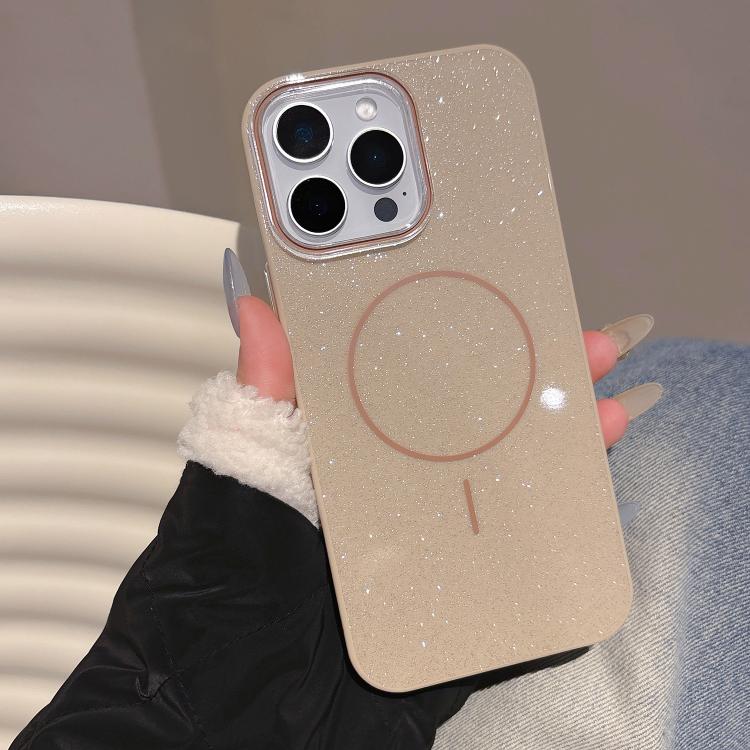 For iPhone 13 Pro Glitter MagSafe Thin Circle TPU Phone Case