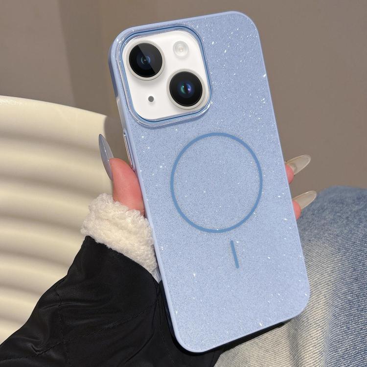 For iPhone 14 Glitter MagSafe Thin Circle TPU Phone Case