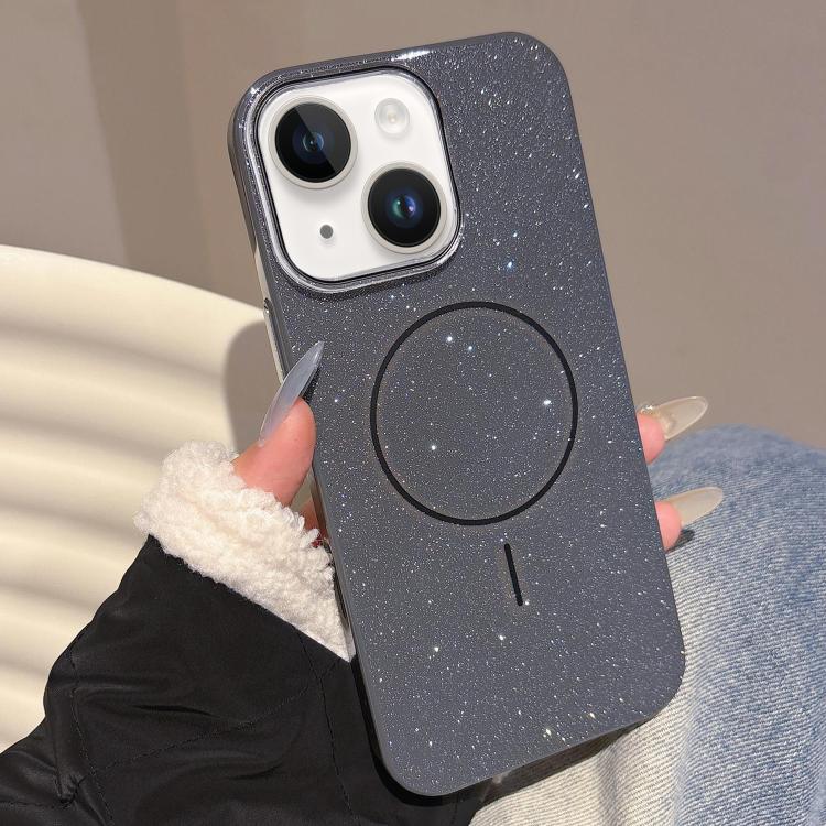 For iPhone 14 Glitter MagSafe Thin Circle TPU Phone Case