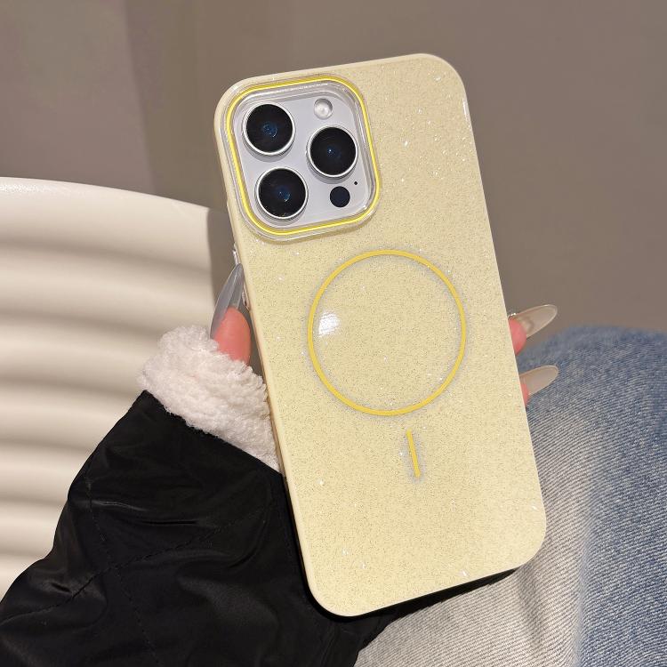 For iPhone 14 Pro Glitter MagSafe Thin Circle TPU Phone Case