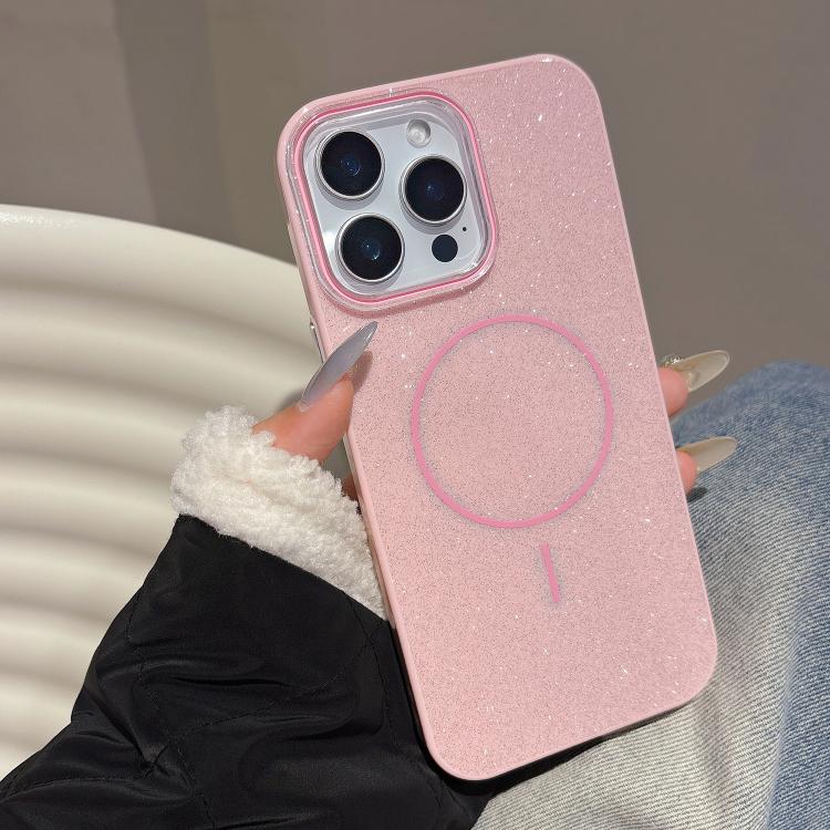For iPhone 14 Pro Max Glitter MagSafe Thin Circle TPU Phone Case